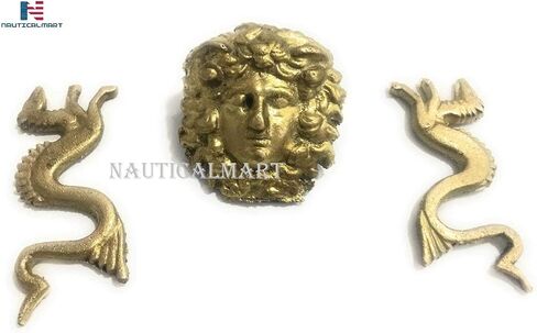 غطاء رأس ثعبان ميدوسا من نوتيكال مارت مع زي الأساطير اليونانية التنين إكسسوار درع العضلات من النحاس in Kuwait
