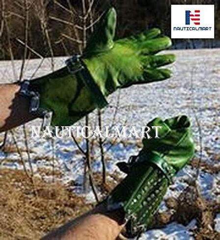 قفّازات جلدية من عصر النهضة من نوتيكال مارت، أدوات إعادة تمثيل المسرح، إكسسوارات جلدية تاريخية للفارس in Kuwait