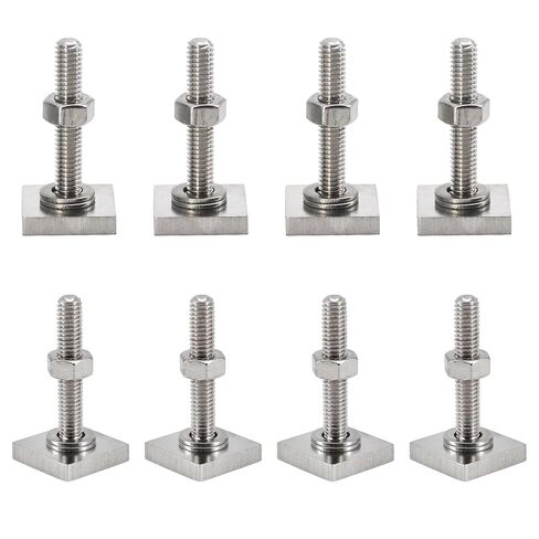 T Track Adapter Bolts 316 Stainless Steel Roof Rack T Slot Bolts with Nut and Washers Square Sliding Blocks for Roof Rack Rail Carrier (M6x35) in Saudi Arabia