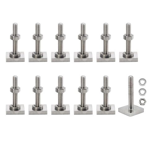 T Track Adapter Bolts 316 Stainless Steel Roof Rack T Slot Bolts with Nut and Washers Square Sliding Blocks for Roof Rack Rail Carrier (M6x35) in Kuwait
