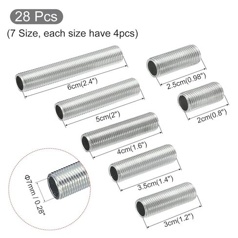 MECCANIXITY Lamp Pipe Kit with Lock Nuts Teeth Washers M10 Thread Fasteners Assortment for Chandelier Ceiling Light Repair Assembly DIY Hardware, Pack of 84 in Saudi Arabia