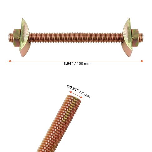 SINJEUN 30 PCS Countertop Connector Bolts, M8 x 100mm Furniture Fastening Connectors with Wrench, Miter Draw Bolt Countertop Flip Joint Connector for Bed Frame, Furniture, Tabl in Saudi Arabia