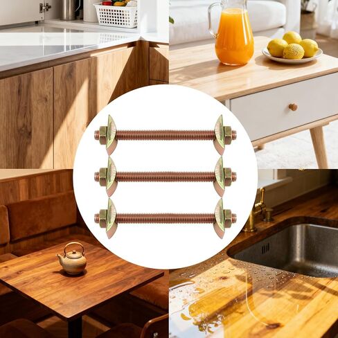 SINJEUN 30 PCS Countertop Connector Bolts, M8 x 100mm Furniture Fastening Connectors with Wrench, Miter Draw Bolt Countertop Flip Joint Connector for Bed Frame, Furniture, Tabl in Saudi Arabia