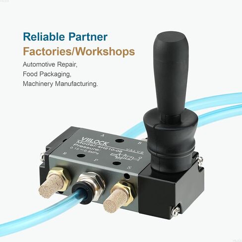 Pneumatic Solenoid Valve 1/4"NPT Air Inlet 5 Way 2 Position, Hand Lever Operated Air Manual Control Valve 4H210-08 in Kuwait