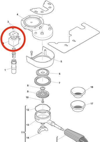 ITALPARTS Silvia Rancilio Solenoid Valve 3-Way 230 V 50/60 Hz in Saudi Arabia