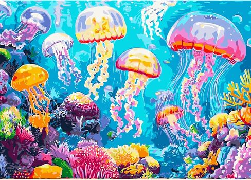مجموعة الطلاء بالأرقام من CraftCraze للبالغين، مجموعات الطلاء للبالغين بالأرقام، طلاء كرة الديسكو بالأرقام للمبتدئين من البالغين، لوحة أكريليك متقدمة DIY على القماش لديكور جدار المنزل الفني مقاس 16 × 20 بوصة in Kuwait