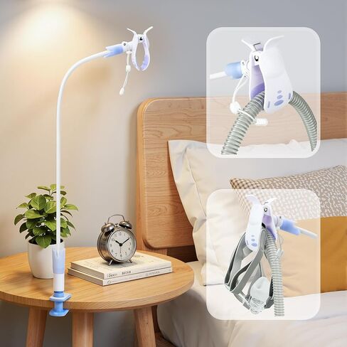 SOLENARA CPAP Hose Holder for Bed – Adjustable CPAP Stand, Tangle-Free Hose Lift, Prevent Blockage and Leakage, Easy Setup, Bedside & Travel Use, No Drilling（White） in Saudi Arabia
