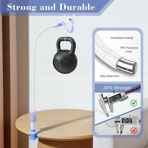 SOLENARA CPAP Hose Holder for Bed – Adjustable CPAP Stand, Tangle-Free Hose Lift, Prevent Blockage and Leakage, Easy Setup, Bedside & Travel Use, No Drilling（White） in Saudi Arabia