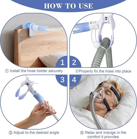 SOLENARA CPAP Hose Holder for Bed – Adjustable CPAP Stand, Tangle-Free Hose Lift, Prevent Blockage and Leakage, Easy Setup, Bedside & Travel Use, No Drilling（White） in Saudi Arabia