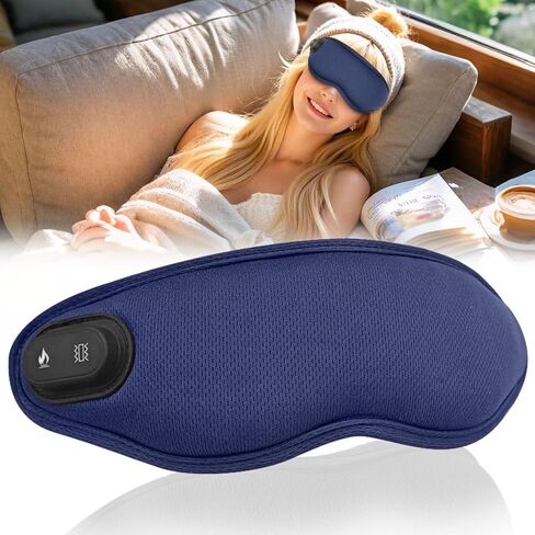 Upgraded Cordless Heated Eye Massager with 3 Temperature, 3 Vibrating Heating Sleeping Mask for Men Women Kids -USB Charing Heated Eye Mask Electric for Dry Eyes, Relax,Travel in Saudi Arabia