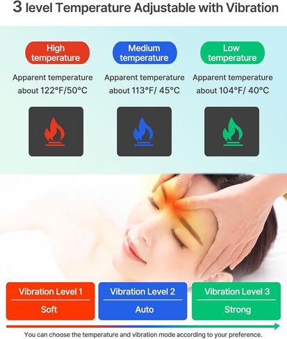 Upgraded Cordless Heated Eye Massager with 3 Temperature, 3 Vibrating Heating Sleeping Mask for Men Women Kids -USB Charing Heated Eye Mask Electric for Dry Eyes, Relax,Travel in Saudi Arabia