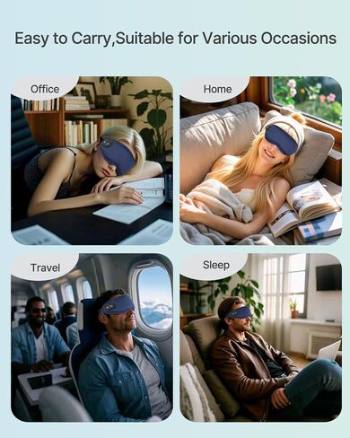 Upgraded Cordless Heated Eye Massager with 3 Temperature, 3 Vibrating Heating Sleeping Mask for Men Women Kids -USB Charing Heated Eye Mask Electric for Dry Eyes, Relax,Travel in Saudi Arabia
