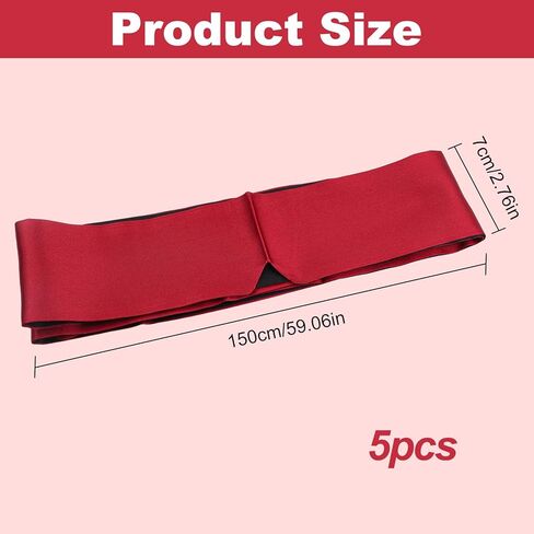 5 Pcs Blindfold for Adults Couples, Soft Imitated Silk Sleep Mask, Adjustable Blackout Eye Cover for Adults Couples Yoga,Travel, Nap, Meditation (Black, Purple, Pink, 2 Wine Red) in Saudi Arabia
