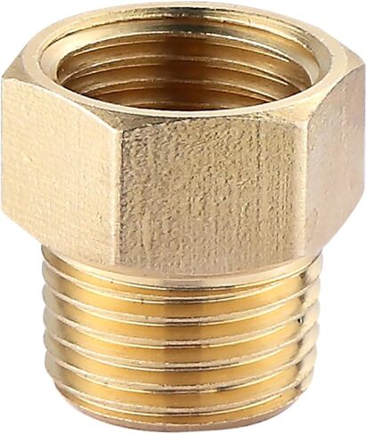(10-Pack) BRISWARE Brass Pipe Fitting, 1/2" Male × 1/2" Female Adapter, 1/2" NPT Reducer Adapter, 1/2 Pipe Extension Fitting for Shower Head and Tub Filler in Saudi Arabia