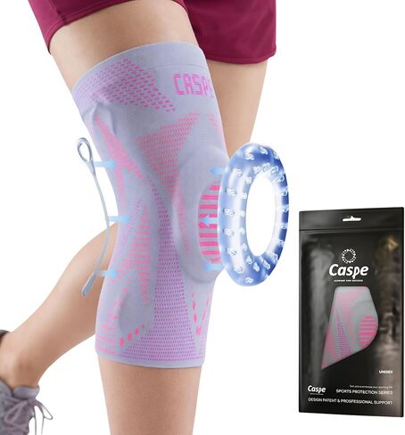 Caspe 1 Pack Compression Knee Brace for Women & Men – Pain Relief Support with Patella Gel Pads & Side Stabilizers – Knee Sleeve for Running, Workout & Arthritis (Gray, XX-Large) in Saudi Arabia