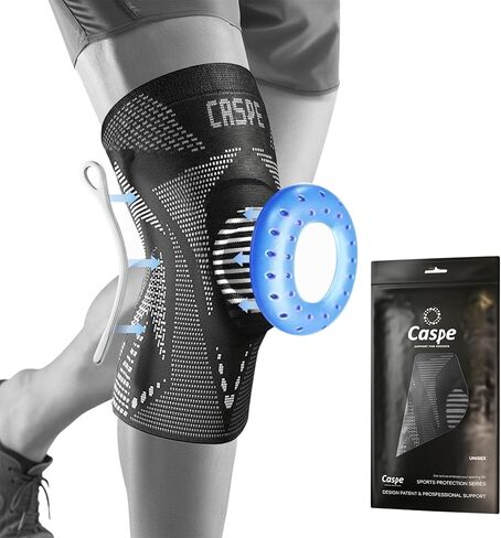 Caspe 1 Pack Compression Knee Brace for Women & Men – Pain Relief Support with Patella Gel Pads & Side Stabilizers – Knee Sleeve for Running, Workout & Arthritis (Gray, XX-Large) in Saudi Arabia