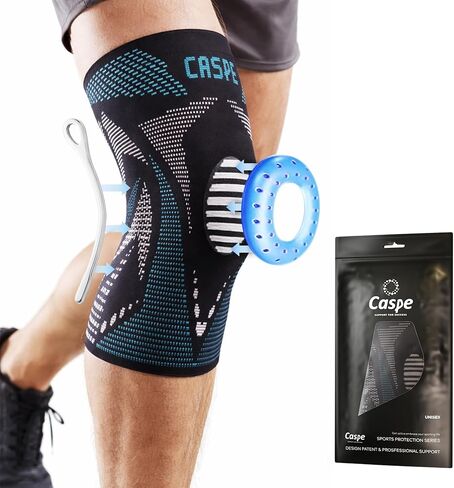 Caspe 1 Pack Compression Knee Brace for Women & Men – Pain Relief Support with Patella Gel Pads & Side Stabilizers – Knee Sleeve for Running, Workout & Arthritis (Gray, XX-Large) in Saudi Arabia