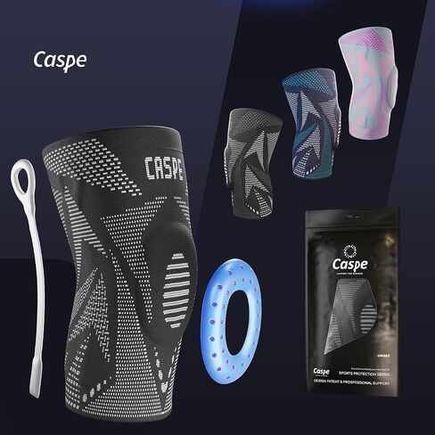 Caspe 1 Pack Compression Knee Brace for Women & Men – Pain Relief Support with Patella Gel Pads & Side Stabilizers – Knee Sleeve for Running, Workout & Arthritis (Gray, XX-Large) in Saudi Arabia