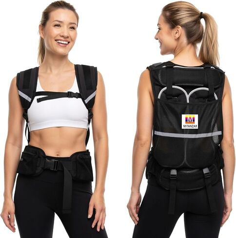 Adjustable Weighted Vest, 4.4-13.2 Pound Vest with 4 Iron Sand Training Pouches, Features Large Pockets, Men's Weighted Vest for Women's Strength Training, Running, Walking in Saudi Arabia