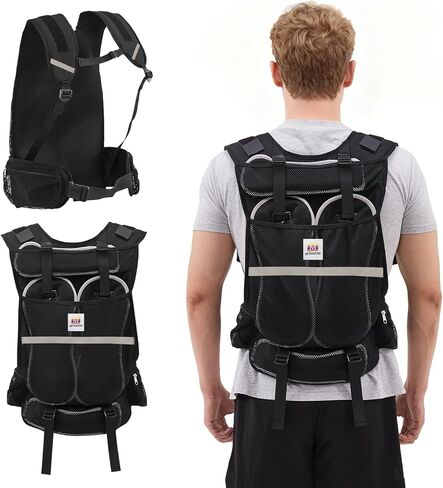 Adjustable Weighted Vest, 4.4-13.2 Pound Vest with 4 Iron Sand Training Pouches, Features Large Pockets, Men's Weighted Vest for Women's Strength Training, Running, Walking in Saudi Arabia