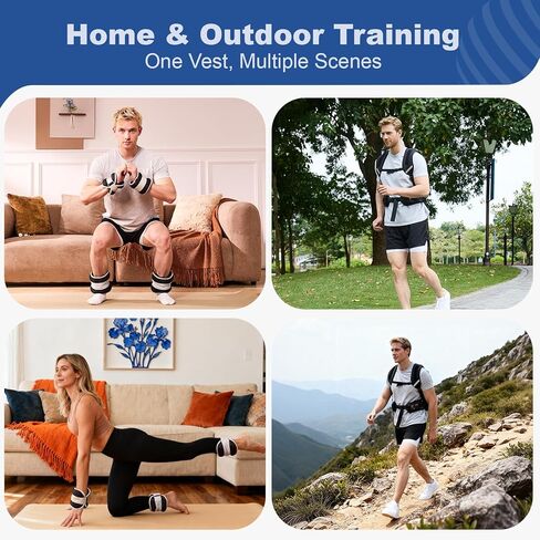 Adjustable Weighted Vest, 4.4-13.2 Pound Vest with 4 Iron Sand Training Pouches, Features Large Pockets, Men's Weighted Vest for Women's Strength Training, Running, Walking in Saudi Arabia
