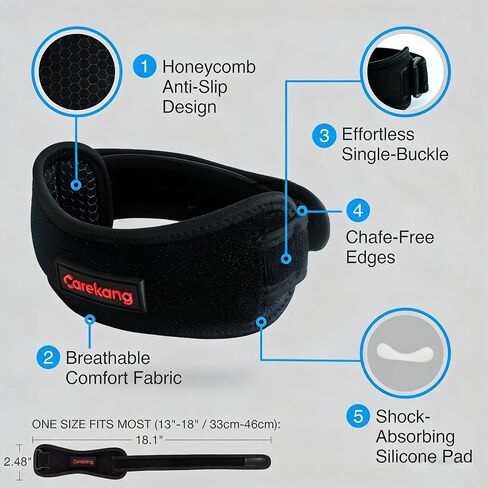 PRO Patella Tendon Knee Strap 2 Pack [3s Quick-Buckle], Knee Pain Relief Support Brace Running, Basketball, Jumpers Knee, Volleyball, Soccer, Tennis, Hiking, Tendonitis & Squats in Saudi Arabia