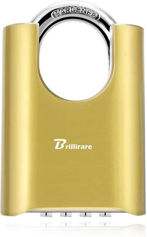 Outdoor Combination Lock, 4 Digit Heavy Duty Padlock Metal, Weatherproof Alloy Locks with Hardened Steel Shackle, High Security Large Padlocks for Sheds Fence, Gate Hasps, Storage Unit-Golden in Saudi Arabia