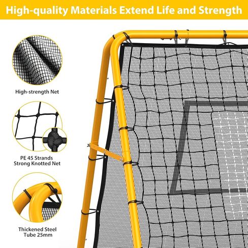 Garvee Adjustable Rebounder Net 4x4 ft, Multi-Sport Training Equipment for Soccer, Baseball, Softball, Backyard Practice, Passing Throwing Catching Control, Easy Setup Portable Pitching Trainer in Saudi Arabia