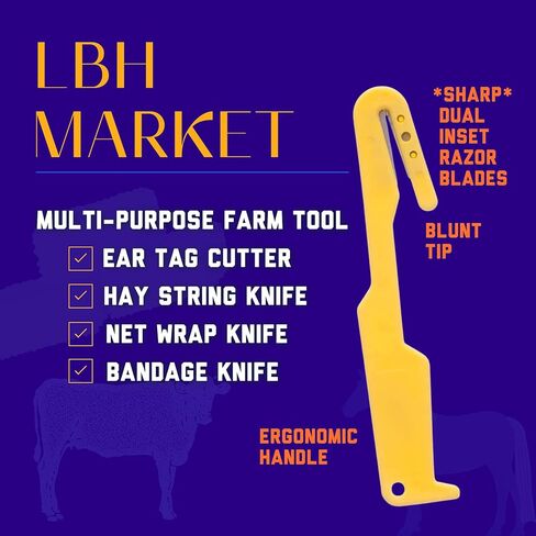 مزيل علامات الأذن الاحترافي للماشية من LBH MARKET - قاطع متعدد الاستخدامات لعلامات الأذن وخيوط القش والضمادات in Kuwait