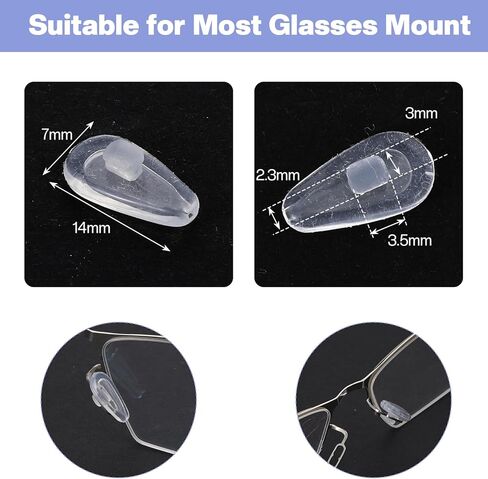 Mabor 10 Pairs Soft Silicone Air Cushion Eyeglass Nose Pads, Anti-Slip Push-in Non-Slip Nose Pads with Cleaning Cloth for Glasses & Sunglasses in Saudi Arabia