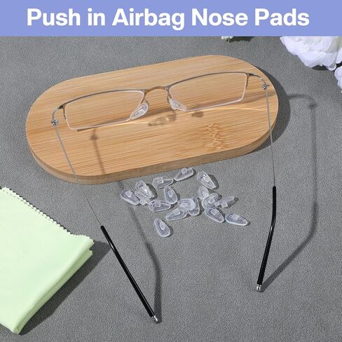 Mabor 10 Pairs Soft Silicone Air Cushion Eyeglass Nose Pads, Anti-Slip Push-in Non-Slip Nose Pads with Cleaning Cloth for Glasses & Sunglasses in Saudi Arabia