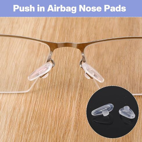 Mabor 10 Pairs Soft Silicone Air Cushion Eyeglass Nose Pads, Anti-Slip Push-in Non-Slip Nose Pads with Cleaning Cloth for Glasses & Sunglasses in Saudi Arabia