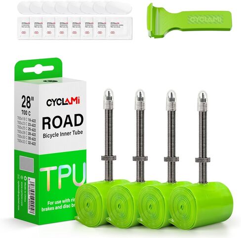 1/4-Pack TPU Inner Tubes 700x18-32c 700c Inner Tubes with Removable Core Ultralight 38g 45/60/80mm Metal Presta Valve in Saudi Arabia