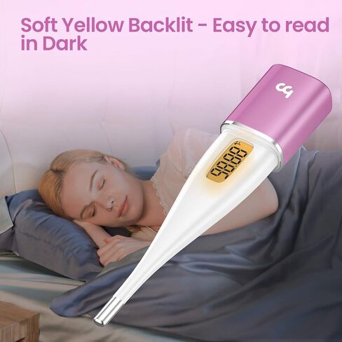 مقياس حرارة الجسم القاعدي الذكي من Femometer، مقياس حرارة BBT مع شاشة LED بإضاءة خلفية، متتبع الخصوبة/الدورة الشهرية مع تطبيق مقياس Femometer، تسجيل البيانات تلقائيًا، شكل أحمر الشفاه، سهل الاستخدام والحمل، أرجواني in Saudi Arabia