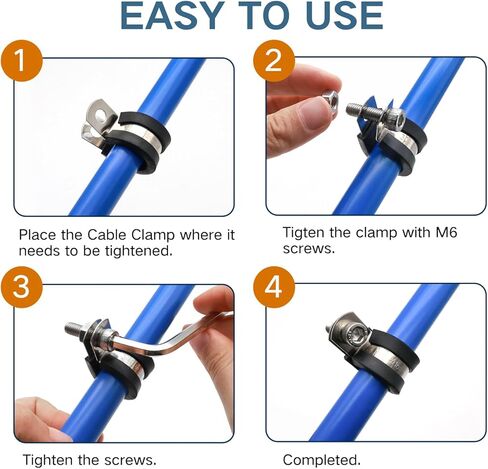 ZIPCCI 1/2 Inch Cable Clamp, 25 Pack Stainless Steel Wire Clamp, Rubber Metal Hose Clamps for Wire Line Clips, Pipe, Hose Bracket, Tube Holder (14mm) in Kuwait