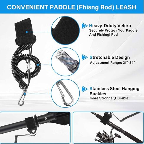 Quynhni- Standard Kayak Paddle,70-96inch Adjustable Kayak Paddle Sturdy Iron Shaft and Durable Polypropylene Blade 0/65° Blade Angle with Drip Loop. in Saudi Arabia
