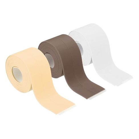 uxcell 2 Rolls Caulk Tape Waterproof Self-Adhesive, Sealant Caulk Strip for Bathroom Bathtub Toilet Kitchen Countertop Floor Wall Edge Protector, White, 0.9" x10.5ft, 1.5" x10.5ft in Saudi Arabia