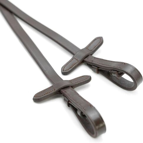Jeffers Uniquely English Rubber Grip Reins for Horses, 54" L - Leather Riding Reins with Hook & Stud Ends, Non Slip Grip, Equestrian Horse Tack for Jumping, Dressage, Training, Trail Riding - Havana in Kuwait