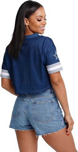 FOCO NFL Womens NFL Ladies Fashion Gameday Jersey Mesh Crop Top Shirt in Saudi Arabia