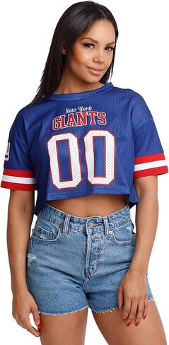 FOCO NFL Womens NFL Ladies Fashion Gameday Jersey Mesh Crop Top Shirt in Saudi Arabia