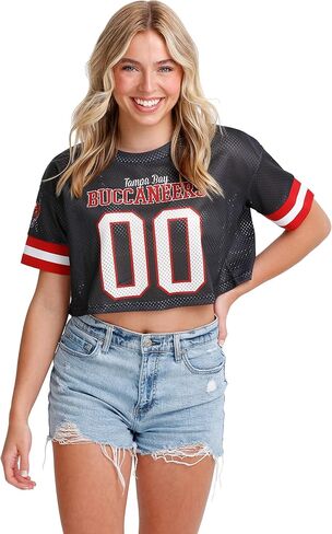 FOCO NFL Womens NFL Ladies Fashion Gameday Jersey Mesh Crop Top Shirt in Saudi Arabia