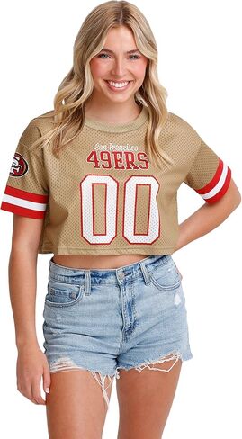FOCO NFL Womens NFL Ladies Fashion Gameday Jersey Mesh Crop Top Shirt in Saudi Arabia