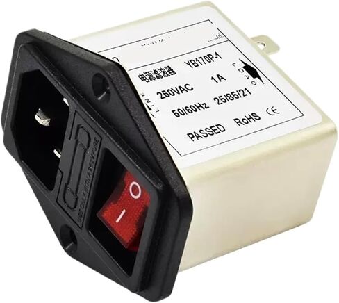 مقبس YB170P-1A/3A/6A/10A + تأمين فردي + فلتر طاقة مفتاح الضوء الأحمر 220 فولت/250 فولت (YB170P-1A) in Saudi Arabia