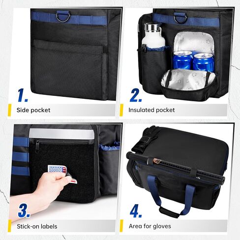 Patrol Bag Law Enforcement, Extra Large Police Gear Bag for Car Front Seat Organizer with a MOLLE Pouch & 15.6In Laptop Layer, Multiple Compartments Police Duty Bags Fit Vehicle Passenger Seat, Black in Saudi Arabia