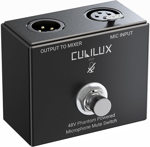 كوبيلوكس MMX-3 XLR مفتاح كتم الصوت لميكروفون مكثف 48 فولت، التحكم في اليد/القدم، حافظة من سبائك الألومنيوم، مفتاح تشغيل/إيقاف للميكروفون للاستوديو والبث والمسرح in Saudi Arabia