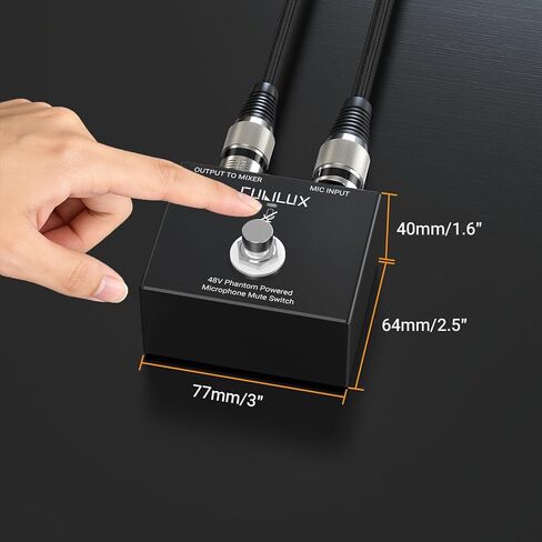 كوبيلوكس MMX-3 XLR مفتاح كتم الصوت لميكروفون مكثف 48 فولت، التحكم في اليد/القدم، حافظة من سبائك الألومنيوم، مفتاح تشغيل/إيقاف للميكروفون للاستوديو والبث والمسرح in Saudi Arabia