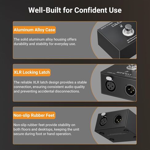 كوبيلوكس MMX-3 XLR مفتاح كتم الصوت لميكروفون مكثف 48 فولت، التحكم في اليد/القدم، حافظة من سبائك الألومنيوم، مفتاح تشغيل/إيقاف للميكروفون للاستوديو والبث والمسرح in Saudi Arabia