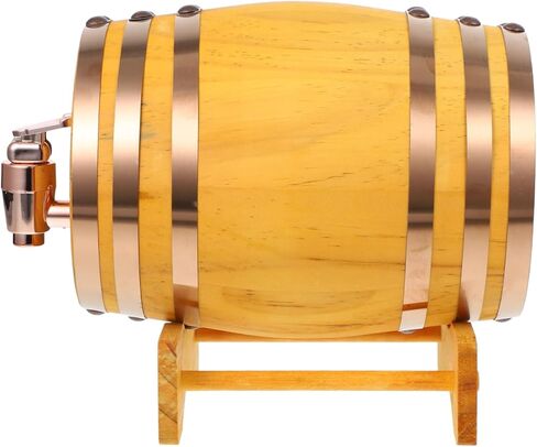 Mini Oak Wine Barrel Stand Wooden Aging Barrel for Red Wine Beer and Spirits Includes Resin Spigot for Home Brewing and Decoration in Saudi Arabia