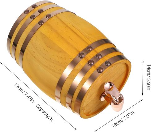 Mini Oak Wine Barrel Stand Wooden Aging Barrel for Red Wine Beer and Spirits Includes Resin Spigot for Home Brewing and Decoration in Saudi Arabia