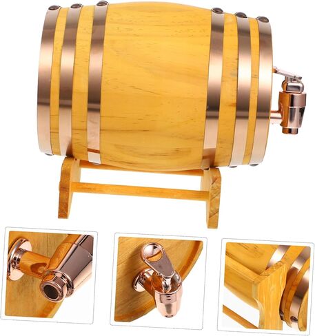 Mini Oak Wine Barrel Stand Wooden Aging Barrel for Red Wine Beer and Spirits Includes Resin Spigot for Home Brewing and Decoration in Saudi Arabia